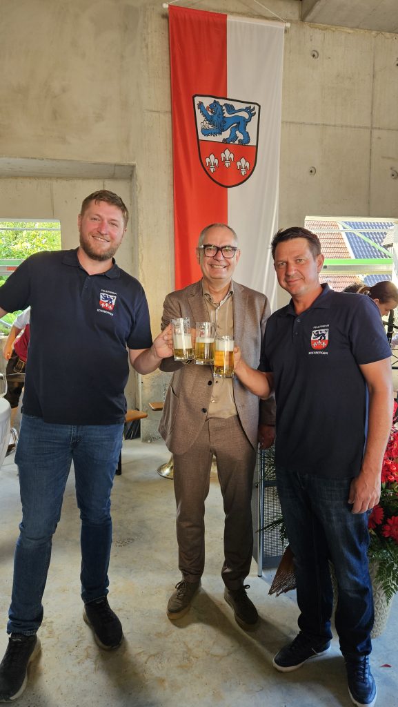 Richtfest Feuerwehrhaus Edenbergen. Mit Daniel Lutz, Michael Wörle und Andreas Moser